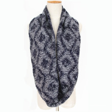 Unisex Neck Warmer Thick Winter Diamond Printingknitted Loop Snood Scarf (SK155)